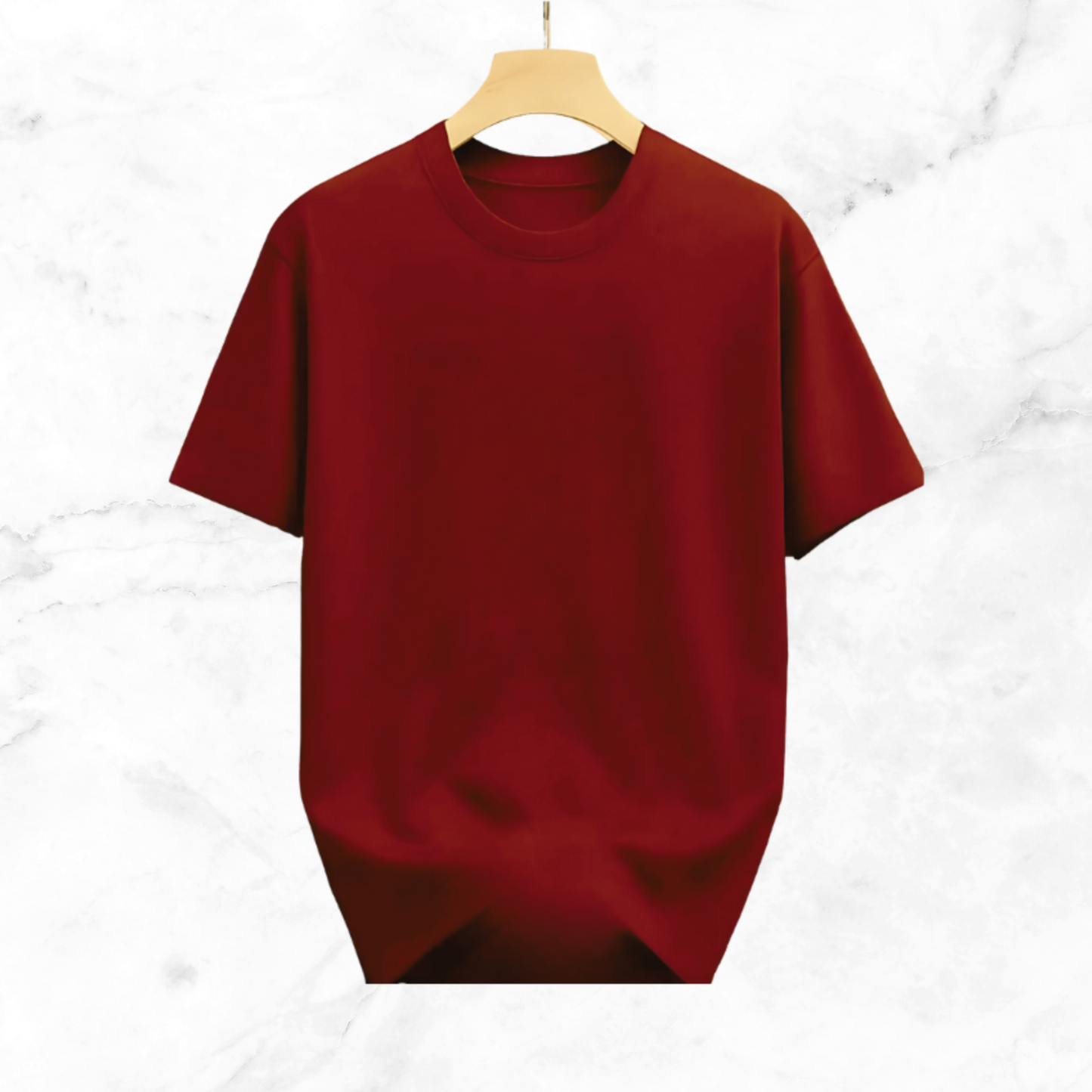 Drop Shoulder Solid T Shirt - Marron