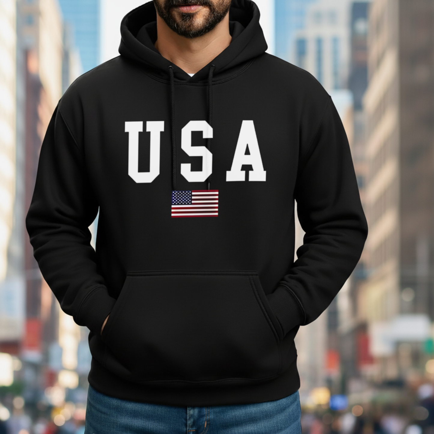 Classic Hoodie - USA Black