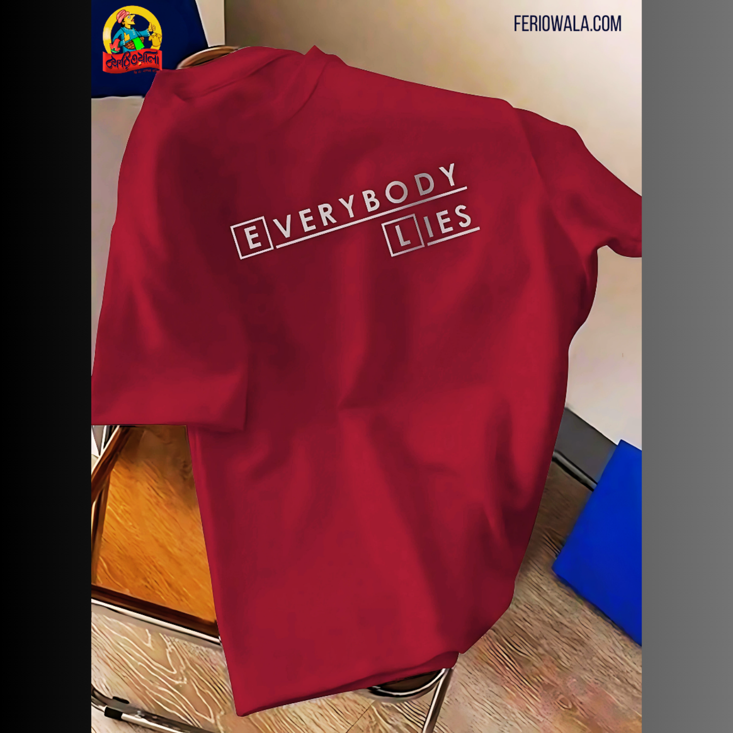 Drop Shoulder T Shirt – Everybody Lies Red