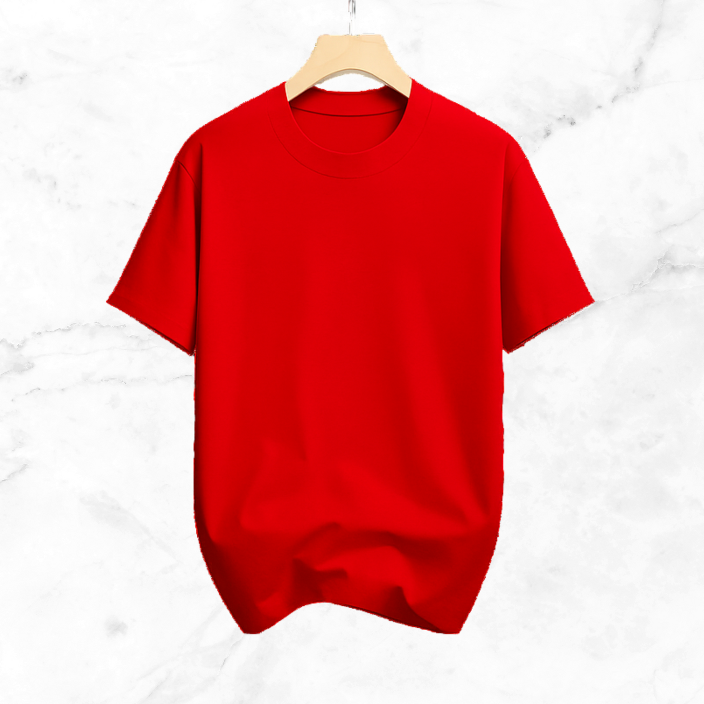 Drop Shoulder Solid T Shirt - Red
