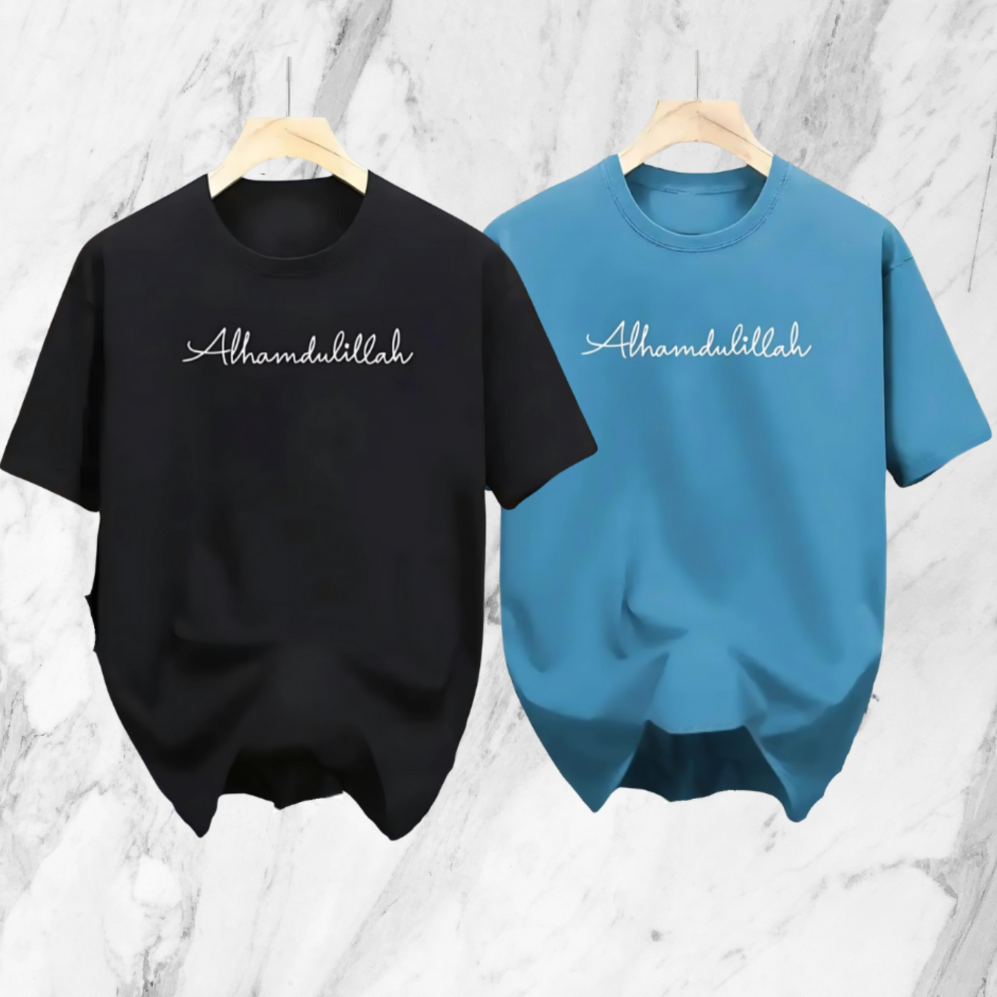 Drop Shoulder 2 Combo - Alhamdulillah Black, Alhamdulillah Blue