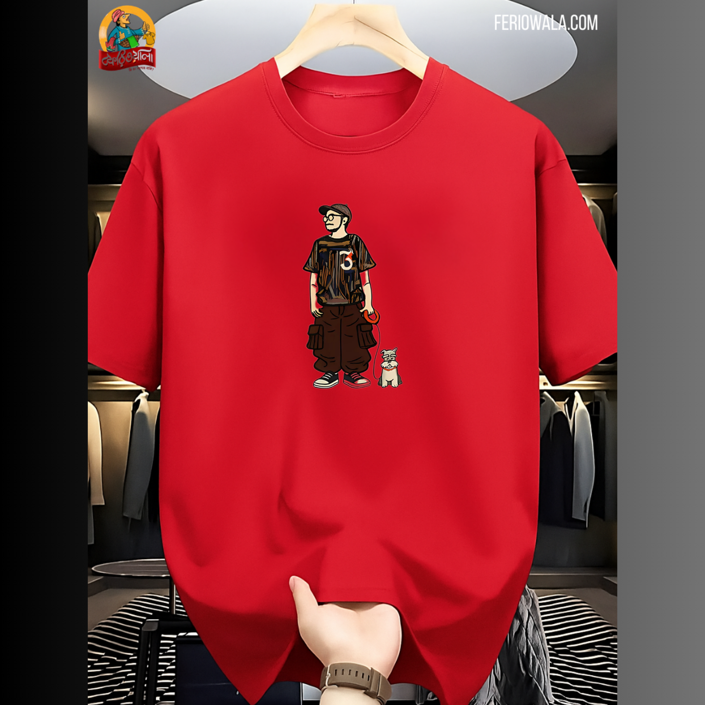 Drop Shoulder T Shirt - Makuta Red