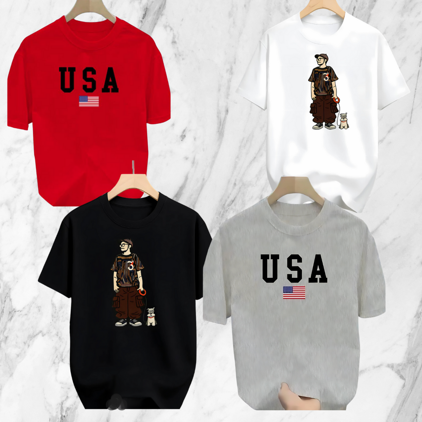 Drop Shoulder 4 Combo - Makuta Black, Makuta White, USA Grey, USA Red