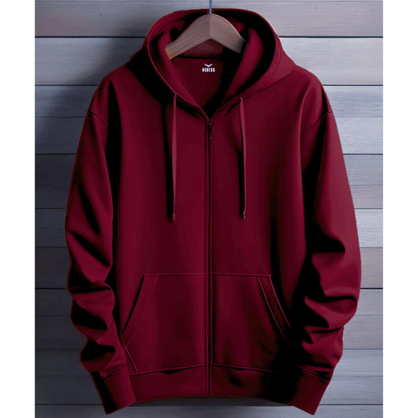 Zipper Hoodie Solid - Maroon
