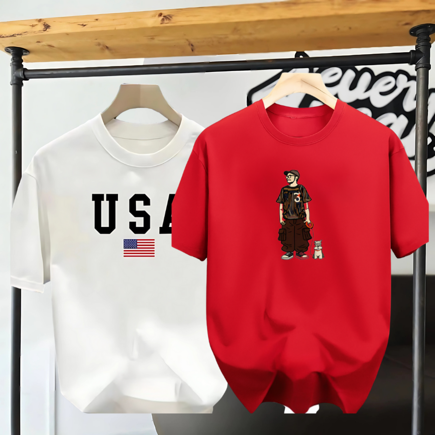 Drop Shoulder 2 Combo - Makuta Red + USA White