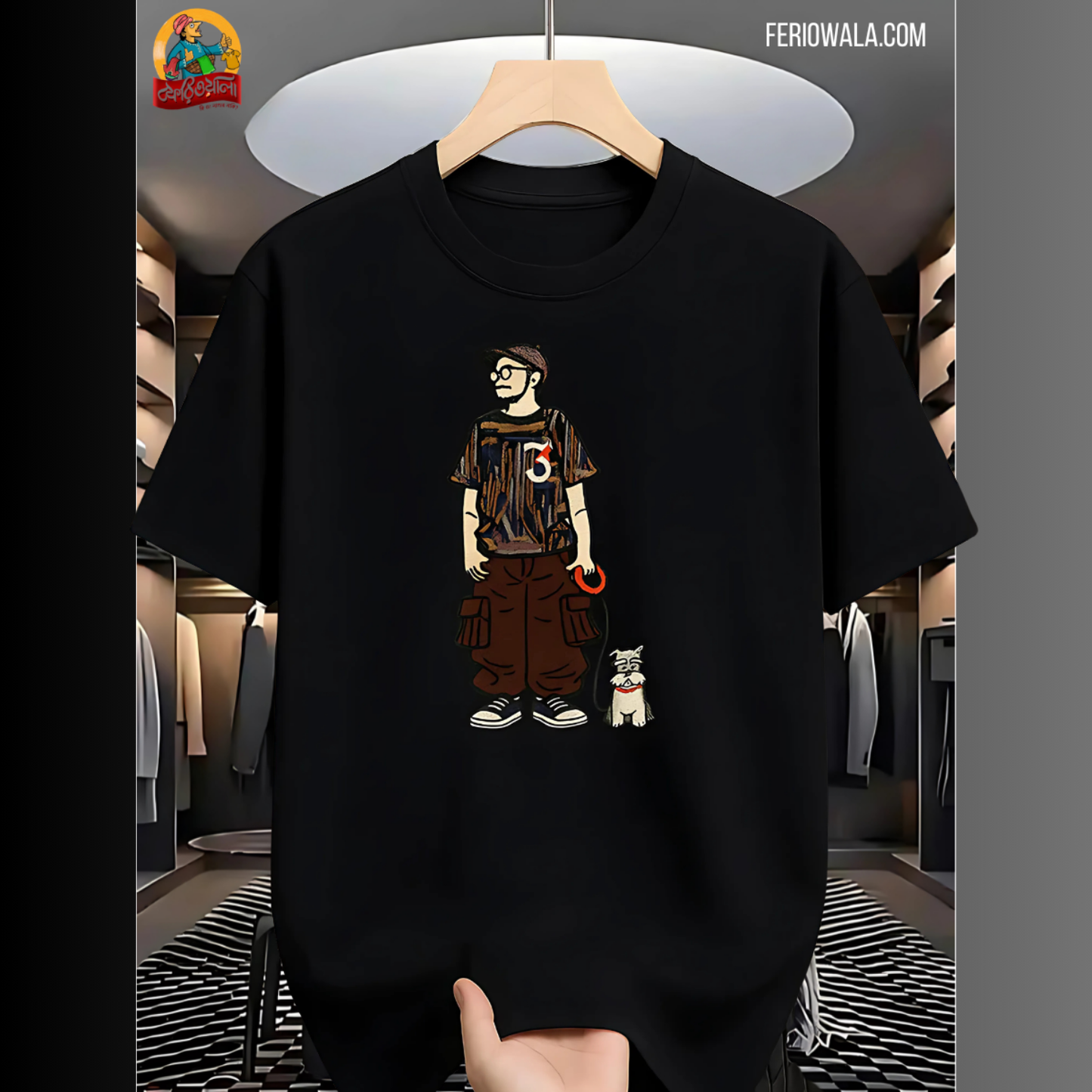 Makuta Cartoon Drop Shoulder - Black