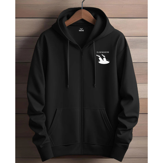 Zipper Hoodie BLACK - Elsewhere
