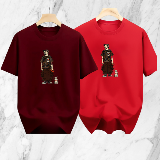 Drop Shoulder 2 Combo - Makuta Marron, Makuta Red