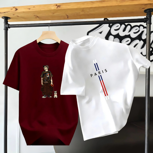 Drop Shoulder 2 Combo - Makuta Marron + Paris White