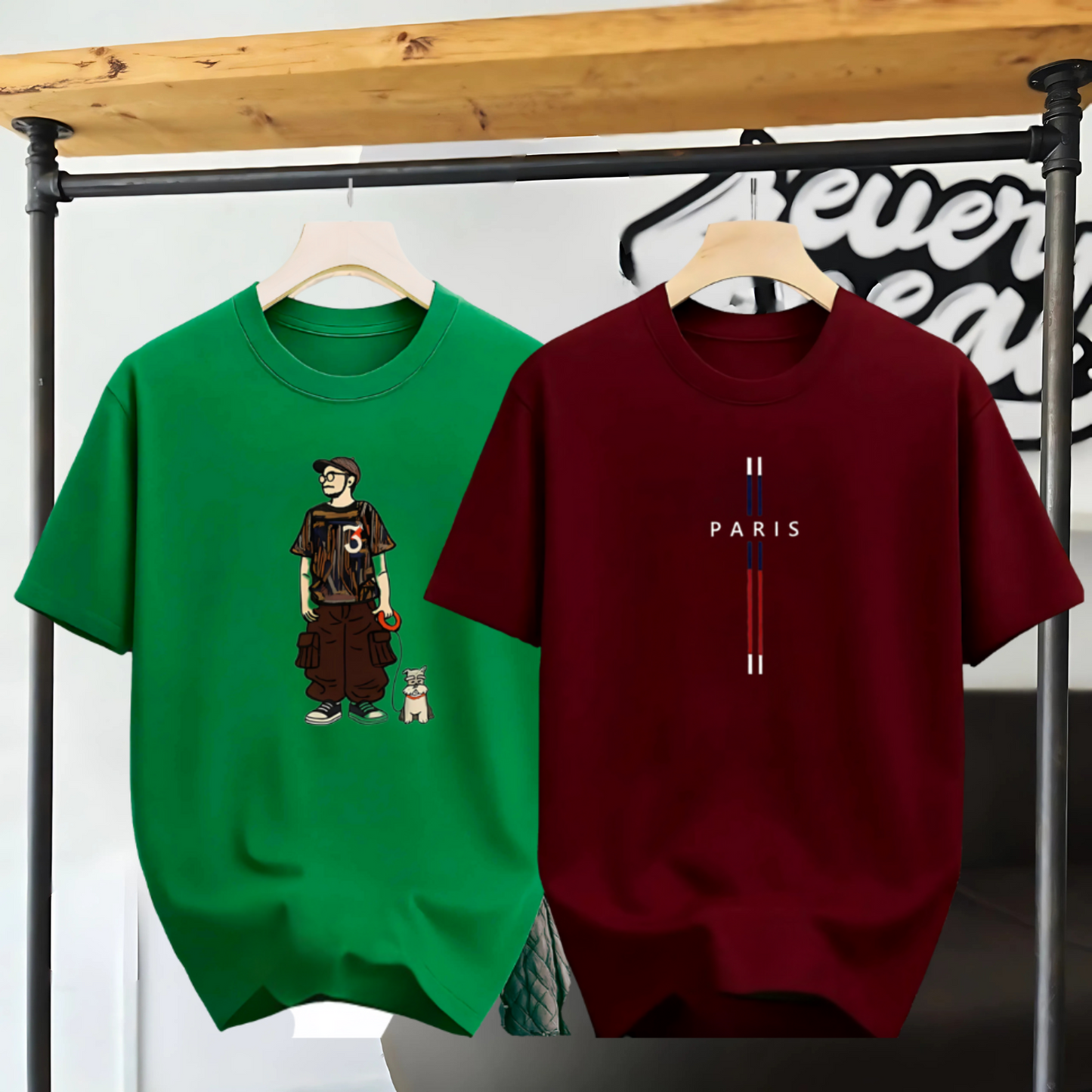 Drop Shoulder 2 Combo - Makuta Green + Paris Marron