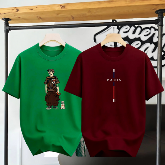 Drop Shoulder 2 Combo - Makuta Green + Paris Marron