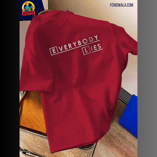 Drop Shoulder T Shirt – Everybody Lies Red