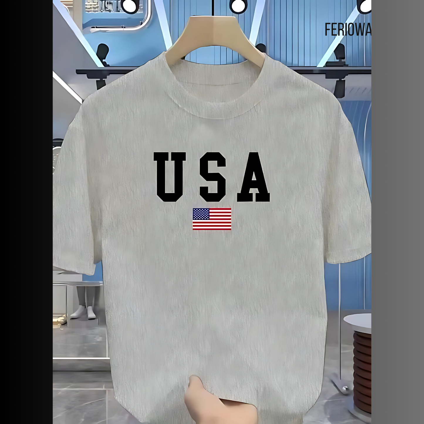 Drop Shoulder T Shirt – USA Grey