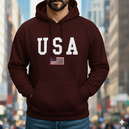 Classic Hoodie - USA Deep Marron