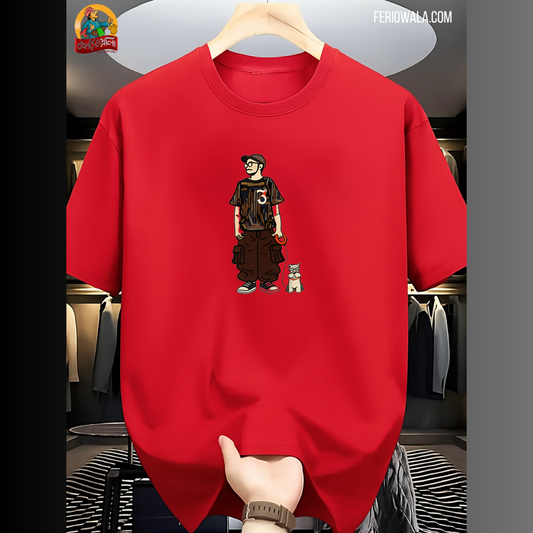 Makuta Cartoon Drop Shoulder - Red