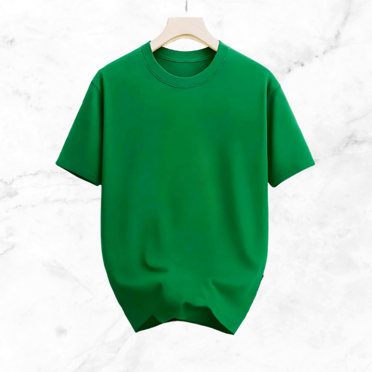 Drop Shoulder Solid T Shirt - Green