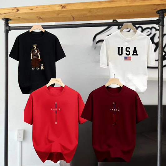 Drop Shoulder 4 Combo - Makuta Black + USA White + Paris Red + Paris Marron