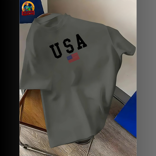 Drop Shoulder T Shirt – USA Ash