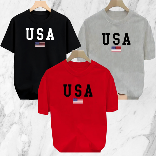 Drop Shoulder 3 Combo - USA Black, USA Grey, USA Red