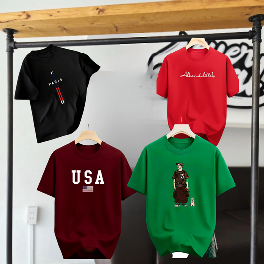 Drop Shoulder 4 Combo - USA Marron + Paris Black + Alhamdulillah Red + Makuta Green