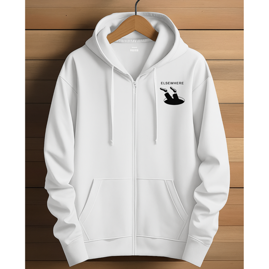 Zipper Hoodie - White Elsewhere