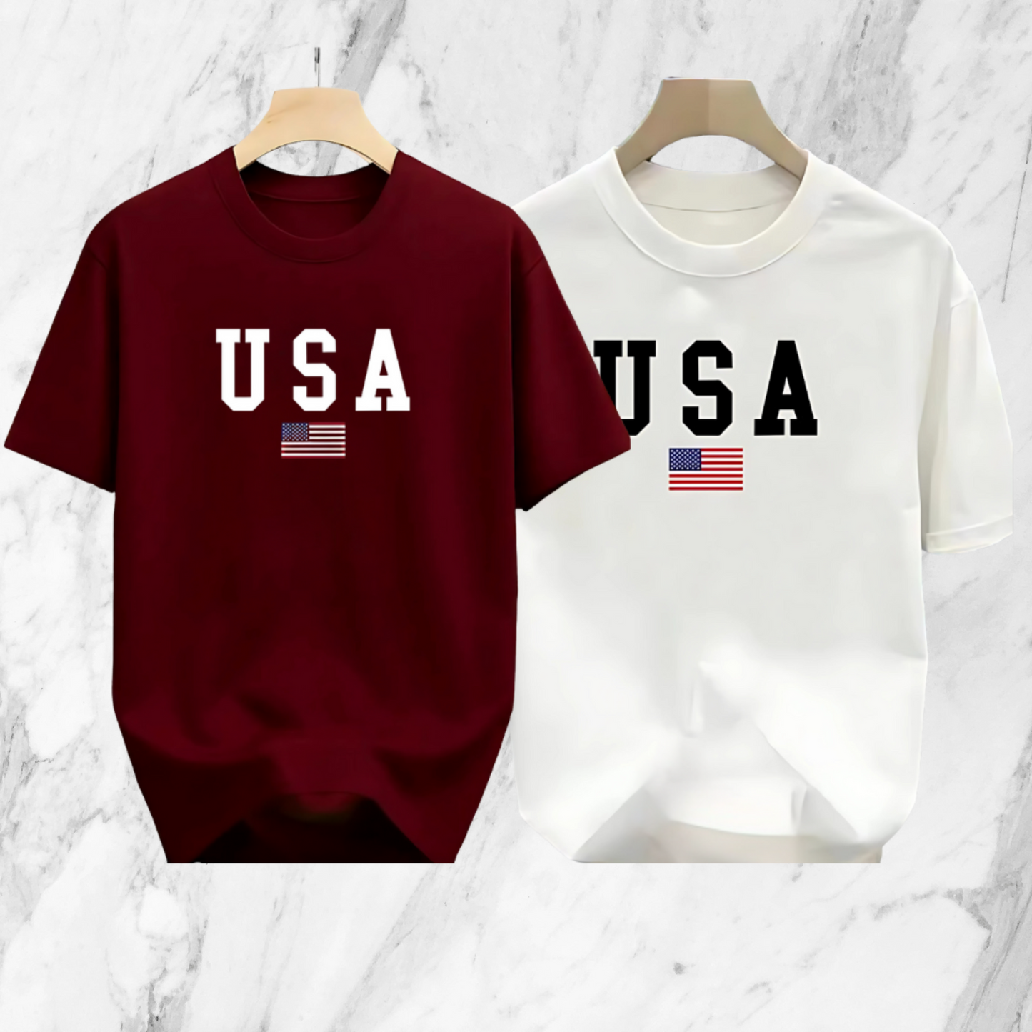 Drop Shoulder 2 Combo - USA Marron, USA White
