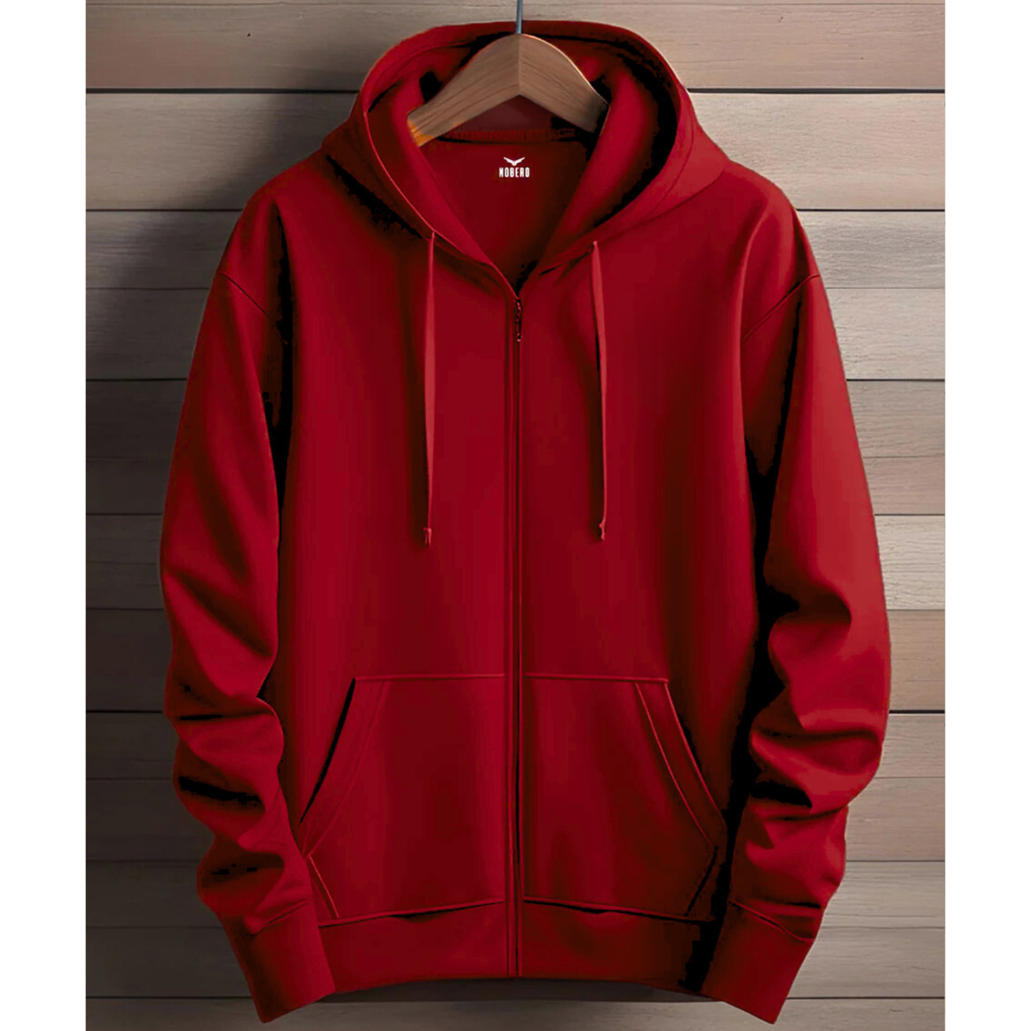 Zipper Hoodie Solid - Red