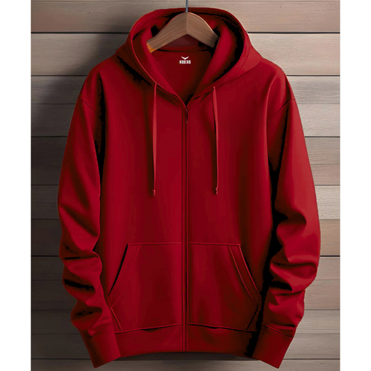 Zipper Hoodie Solid - Red