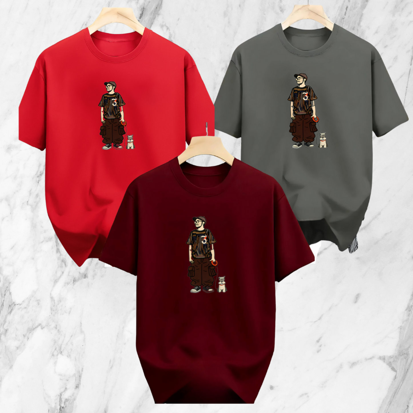 Drop Shoulder 3 Combo - Makuta Red, Makuta Ash, Makuta Marron