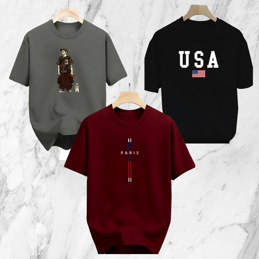 Drop Shoulder 3 Combo - Paris Marron, USA Black, Makuta Ash