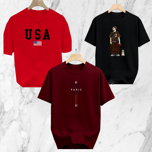 Drop Shoulder 3 Combo - Paris Marron, USA Red, Makuta Black