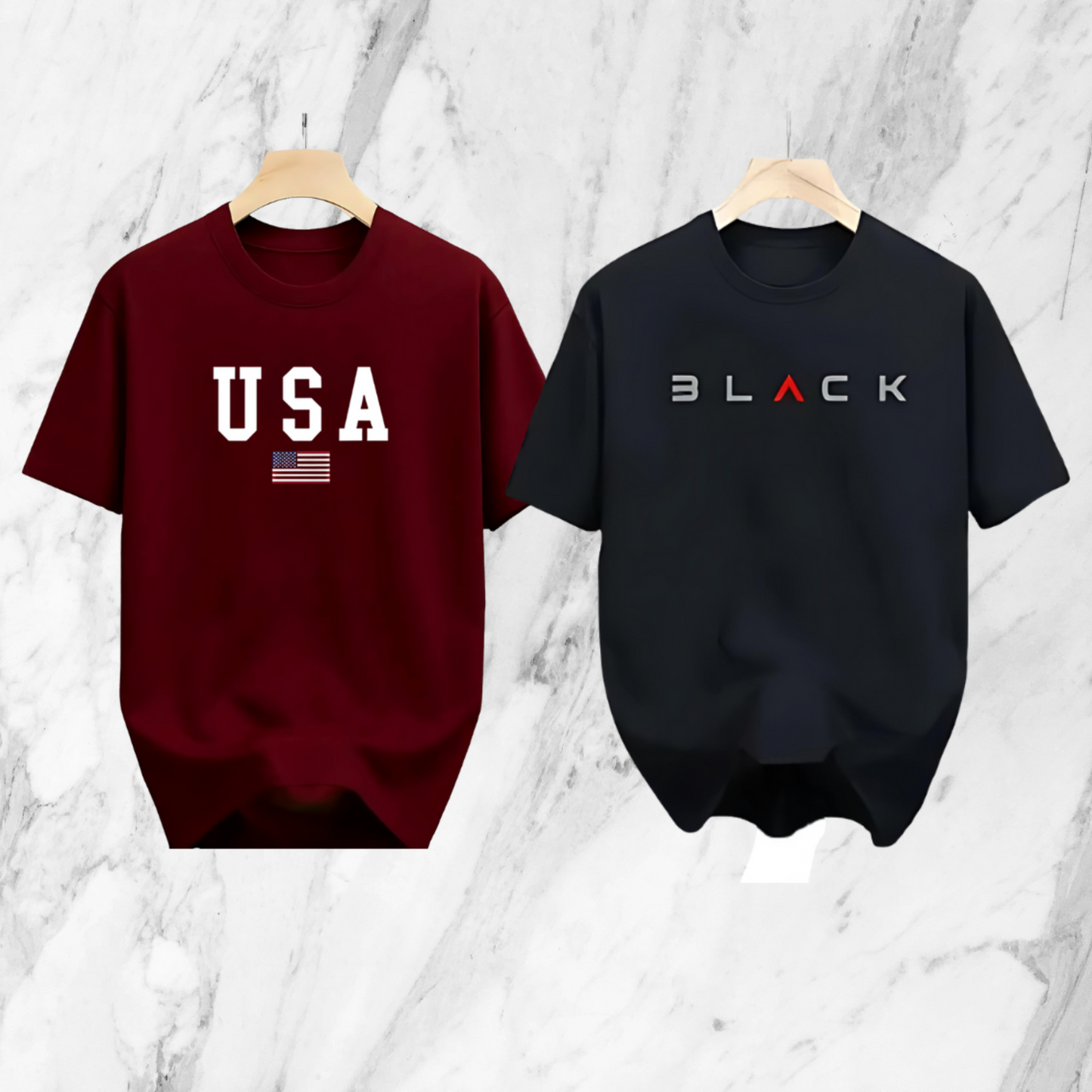 Drop Shoulder 2 Combo - Black Black, USA Marron