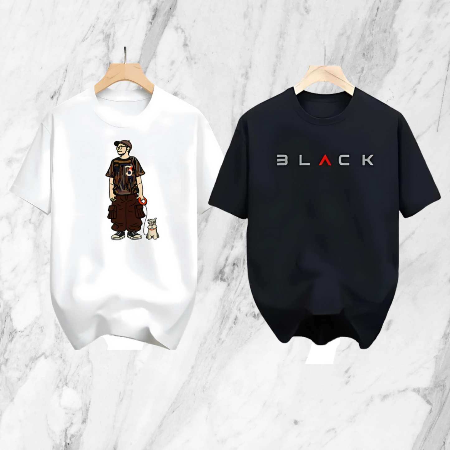 Drop Shoulder 2 Combo - Black Black, Makuta White