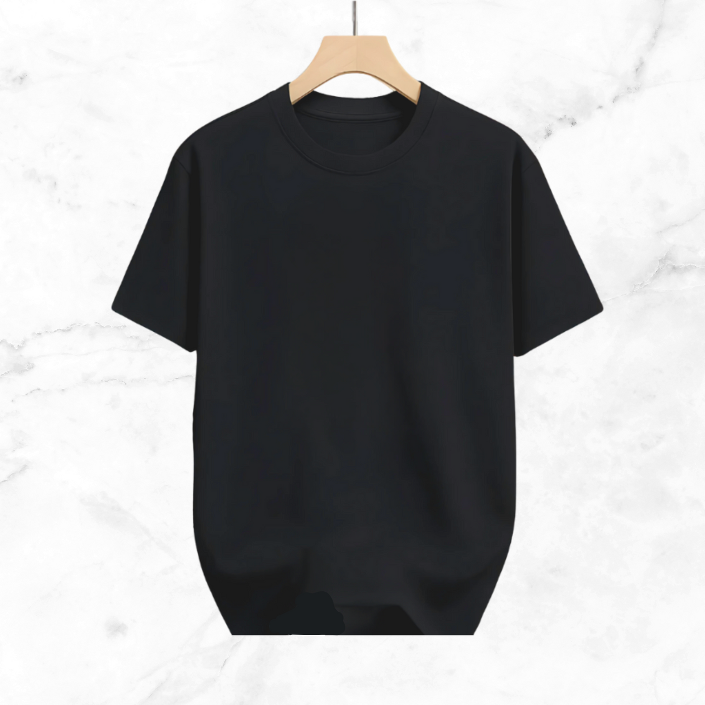 Drop Shoulder Solid T Shirt - Black