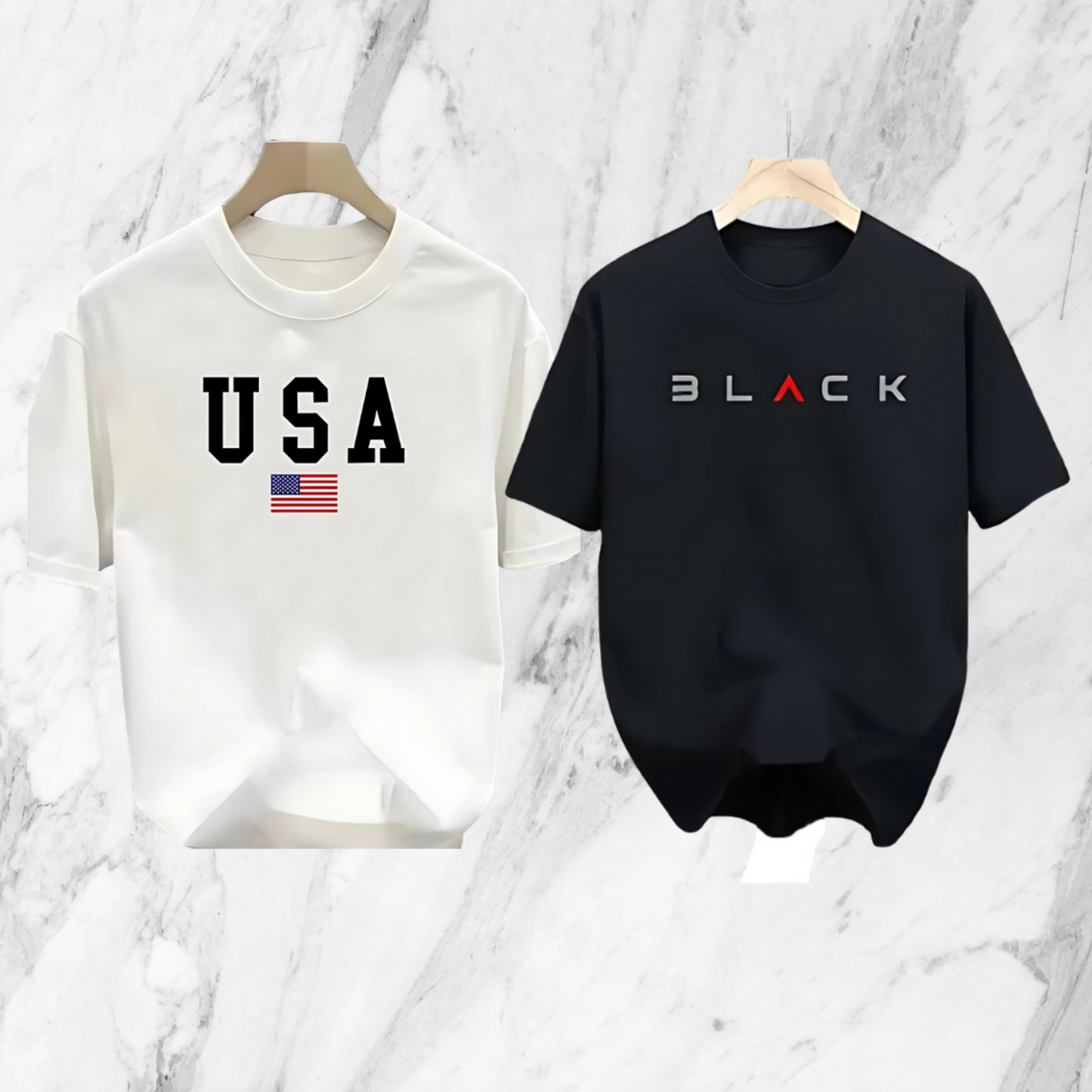 Drop Shoulder 2 Combo - Black Black, USA White