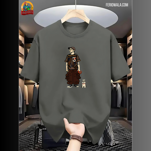 Drop Shoulder T Shirt - Makuta Ash