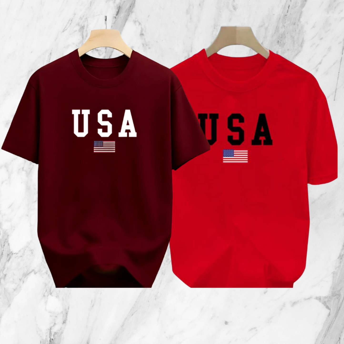 Drop Shoulder 2 Combo - USA Marron, USA Red