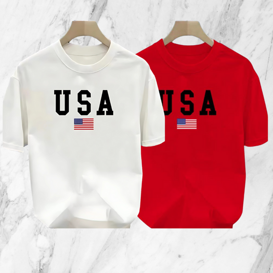 Drop Shoulder 2 Combo - USA White, USA Red