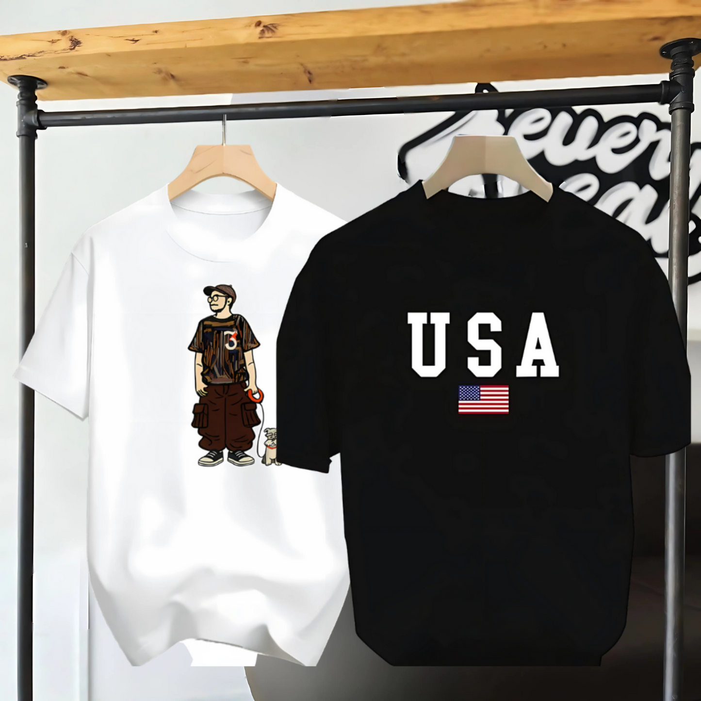 Drop Shoulder 2 Combo - Makuta White + USA Black