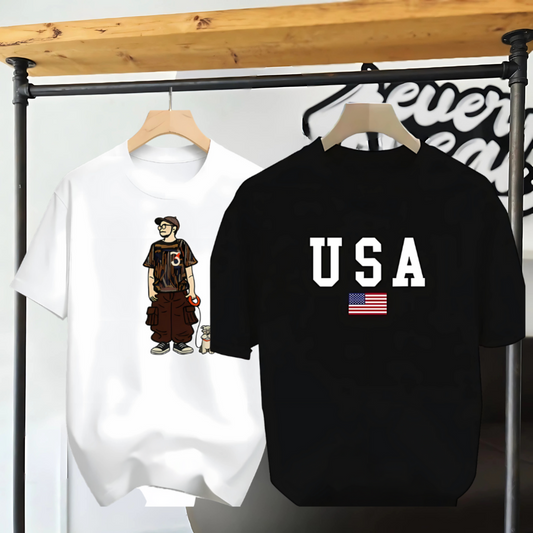 Drop Shoulder 2 Combo - Makuta White + USA Black