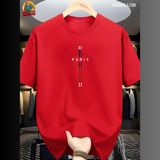 Drop Shoulder T Shirt - Paris Red