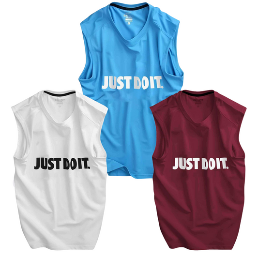 Maggie Sports T Shirt 3 Combo - Marron + White + Blue