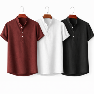 Premium Cotton Henley katua shirt