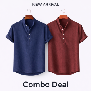 Premium Cotton Henley katua shirt