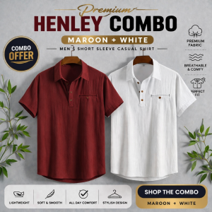 Henley Style Short Sleeve Shirt (Collar Version)