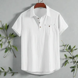 Henley Style Short Sleeve Shirt (Collar Version)