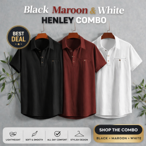 Henley Style Short Sleeve Shirt (Collar Version)